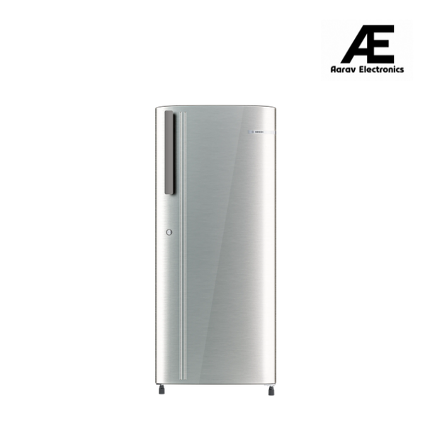 Bosch COT20S41EI 203L Single Door Refrigerator, Direct Cool, VitaFresh Technology, Inverter Compressor, Fast Ice Making, Toughened Glass Shelves, LED Lighting (Silver Finish)