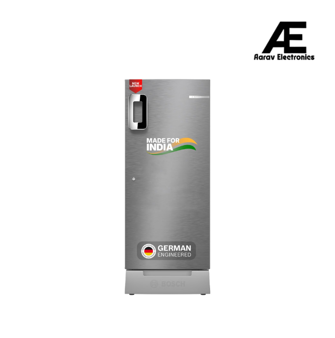 Bosch 207 L, 3 star, Direct-Cool Single Door Refrigerator | 18 Hrs Cooling Retention | 2.5X Faster Cooling | Spacious Multi Box | XL Dry Storage | SuperFreeze (2026 model, CST20S23VI, Fine Steel)