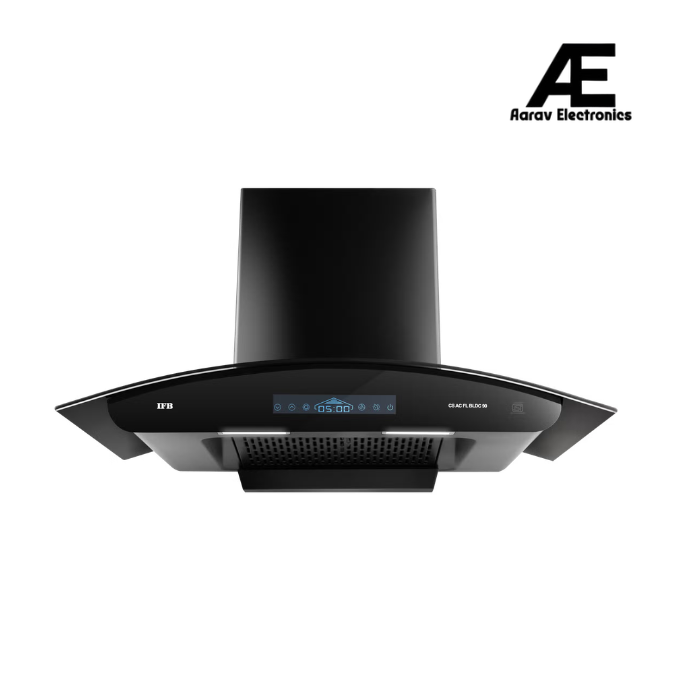 IFB 90 cm Wall Mounting Filterless Auto Clean Chimney with 10 Speed BLDC Motor, Hand Sensor & Feather Touch Control – Black – CS AC FL BLDC 90