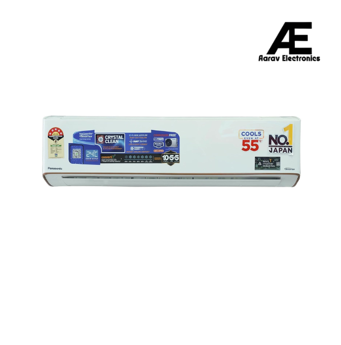 Panasonic EU 8-in-1 Convertible 1.5 Ton 5 Star Inverter Split AC with Temperature Sensors, 4-Way Swing, Copper Condenser (2026 Model, CS/CU-EU18CKY5XF), Works at 54°C, Crystal Clear Indoor & Outdoor