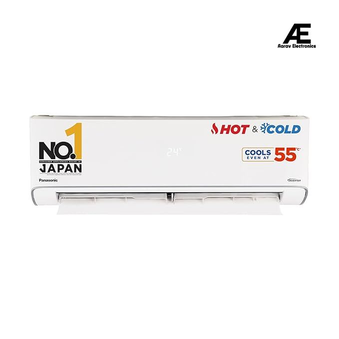 Panasonic 1.5 Ton 3 Star Hot &amp; Cold Inverter Split AC (Higher Airflow, -7~55 Deg. C Operation, Copper Condenser, 7in1 Convertible, 2-Way Swing, PM 0.1 Filter, CS/CU-EZ18BKYF, White)