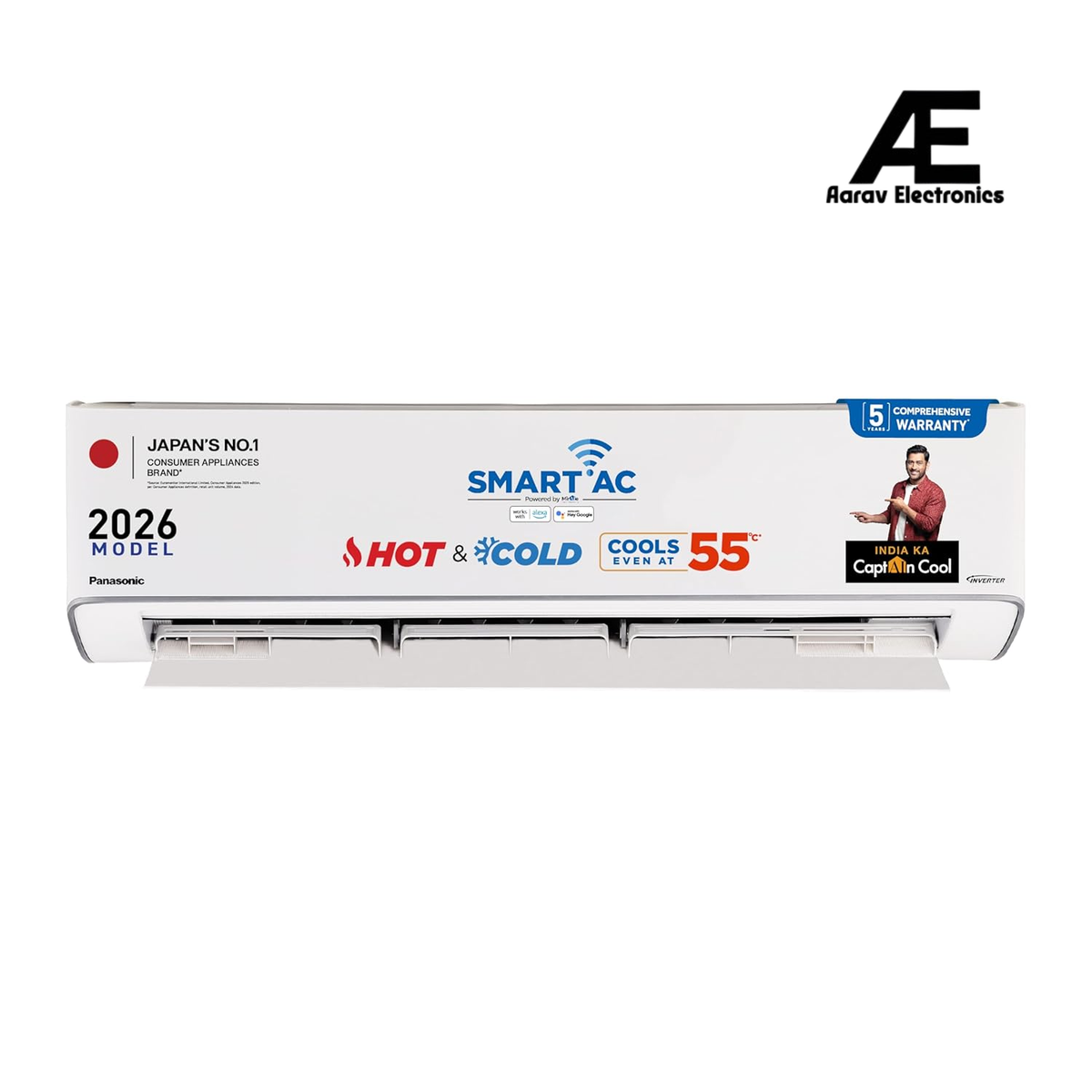 Panasonic 1.5 Ton 3 Star Hot & Cold Wi-Fi Inverter Smart Split AC (Matter/MirAIe, AI, -10~55°C Oper., Copper Condenser, 8in1 Convertible, 4-Way, PM 0.1 Filter, CS/CU-EZ18CKYXFM,White, New BEE rated)