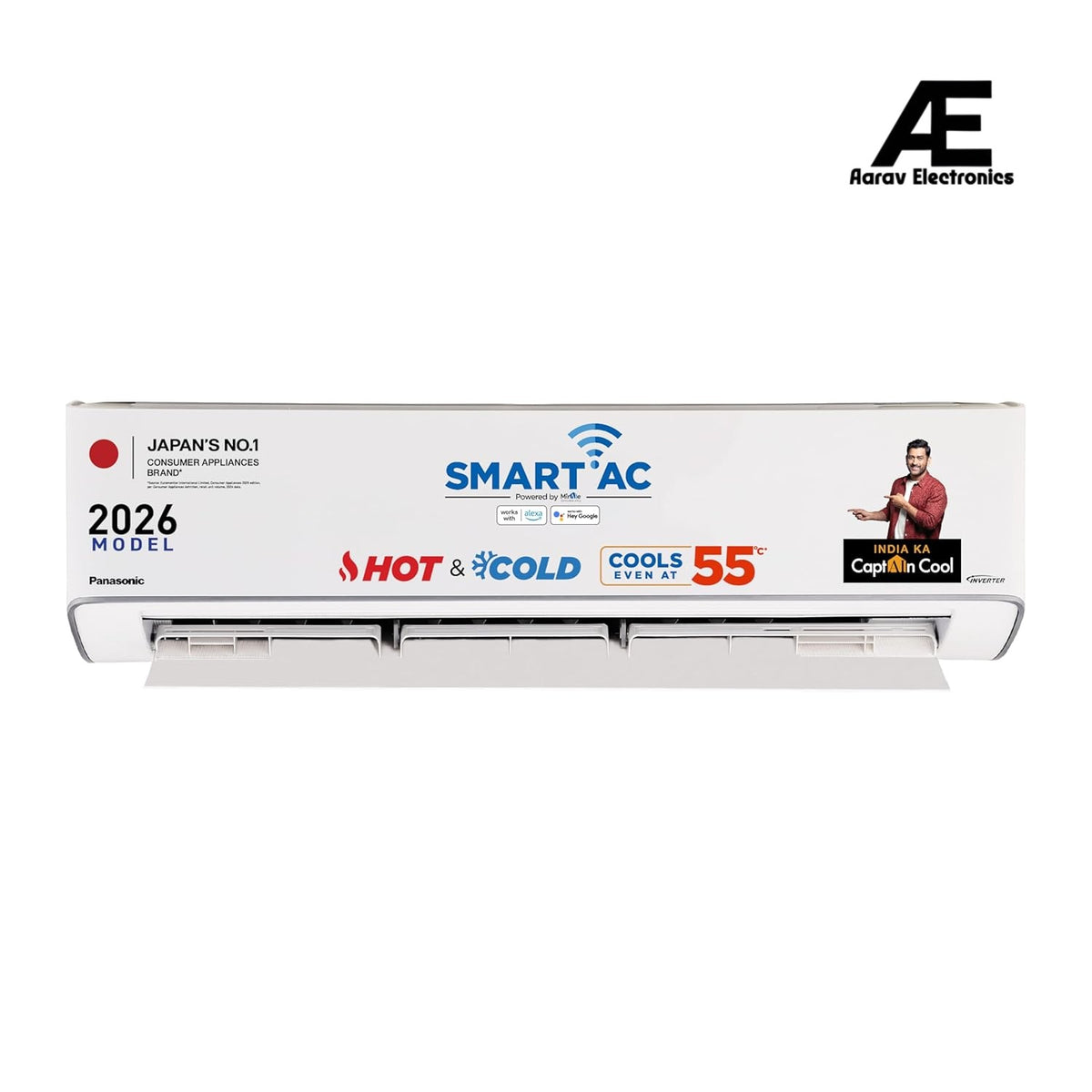 Panasonic 2.0 Ton 3 Star Hot & Cold Wi-Fi Inverter Smart Split AC (Matter/MirAIe, AI, -10~55°C Oper., Copper Condenser, 8in1 Convertible, 4-Way, PM 0.1 Filter, CS/CU-EZ24CKYFM,White, New BEE rated)