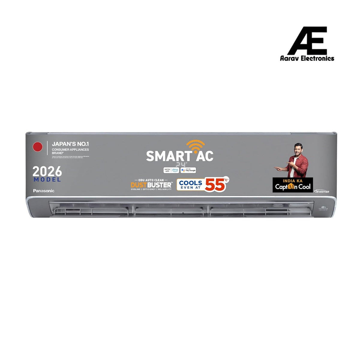 Panasonic 1.5 Ton 5 Star Premium Wi-Fi Inverter Smart Split AC (Matter/MirAIe, AI, nanoe+AQI, DustBuster, 55°C Oper., Copper Condenser, 8in1 Convertible, 4-Way, CS/CU-HU18CKY5XFMH-P, 2026 Model, Grey)