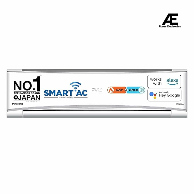 Panasonic 1.5 Ton 3 Star Hot and Cold Wi-Fi Inverter Smart Split AC (Copper Condenser, 7 in 1 Convertible with True AI Mode, PM 0.1 Air Purification Filter, CS/CU-KZ18AKYF, White)