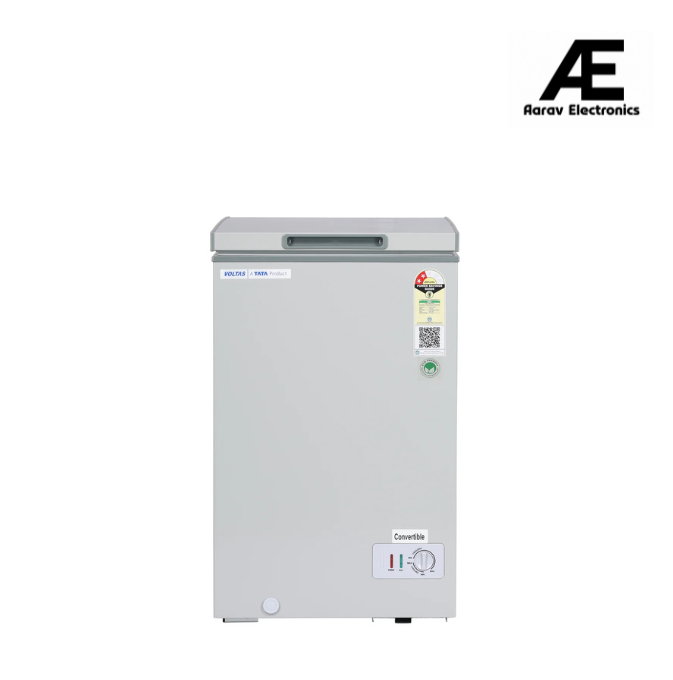 VOLTAS 97 L Single Door White and Grey Hard Top Deep Freezer, CVF136SB2-A-G2
