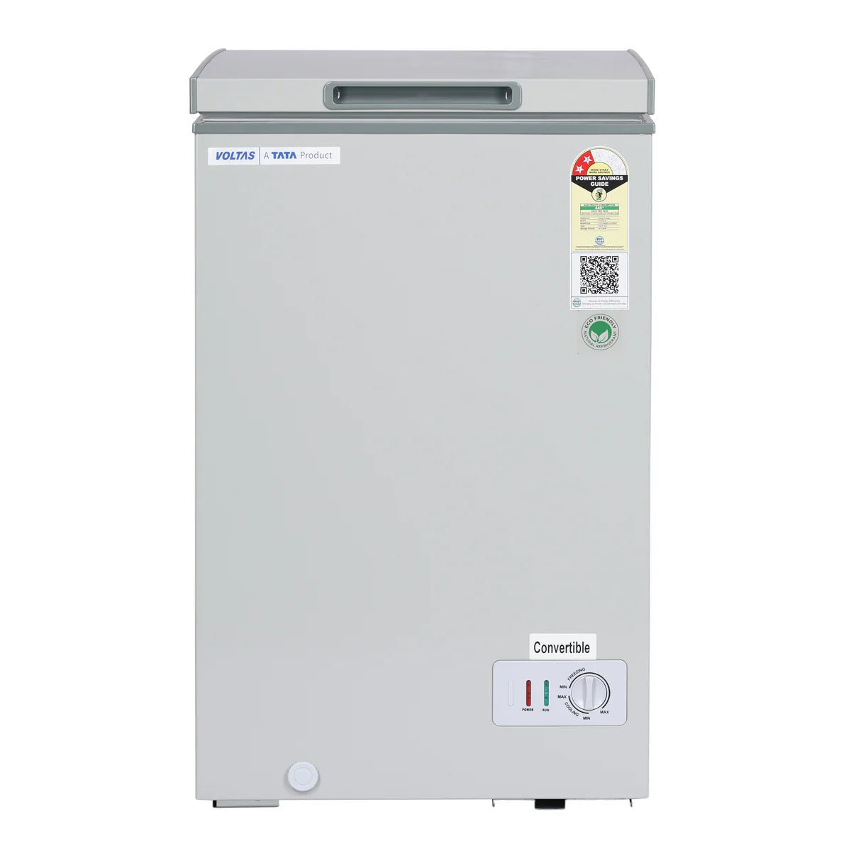 VOLTAS 97 L Single Door White and Grey Hard Top Deep Freezer, CVF136SB2-A-G2