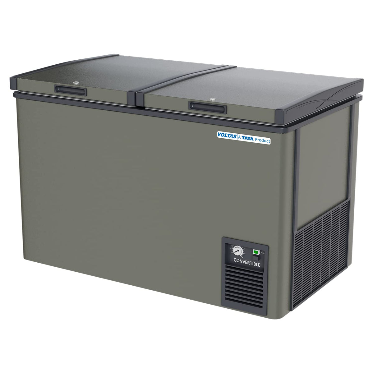 Voltas CVF320DB3-P-GE (2026) 303 Litre 2-Door Hard Top Deep Freezer | CFC-Free, Castor Wheels, Lockable Storage | 4 Year Compressor Warranty