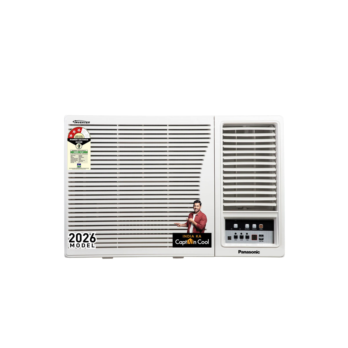 Panasonic 1.5 Ton 3 Star Inverter Window AC (50°C Oper., Copper Cond., 8in1 Convertible, 2-Way, PM0.1 Filter, ECO Mode, Powerful Mode, CW-LU183CG, White)