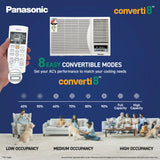 Panasonic 1.5 Ton 3 Star Inverter Window AC (50°C Oper., Copper Cond., 8in1 Convertible, 2-Way, PM0.1 Filter, ECO Mode, Powerful Mode, CW-LU183CG, White)