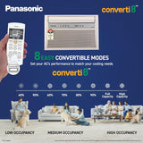 Panasonic 1.5 Ton 5 Star Inverter Premium Window AC (8in1 Convertible, Top Throw Airflow, Copper Condenser, 50°C Oper., 4-Way, PM0.1 Filter, ECO Mode, Powerful Mode, CW-XU185CGT, White)