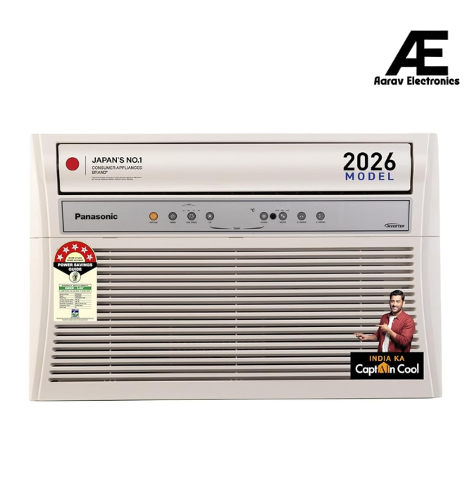 Panasonic 1.5 Ton 5 Star Inverter Premium Window AC (8in1 Convertible, Top Throw Airflow, Copper Condenser, 50°C Oper., 4-Way, PM0.1 Filter, ECO Mode, Powerful Mode, CW-XU185CGT, White)