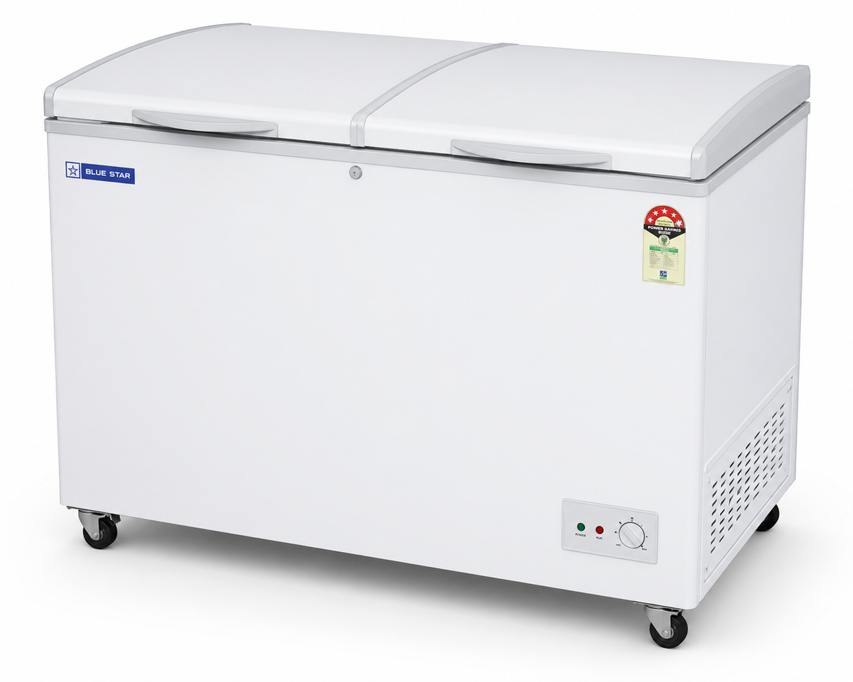 Blue Star HT4-N350-S 350L Hard Top Deep Freezer, 4 Star, Convertible Cooler & Freezer, QuadraCool Technology