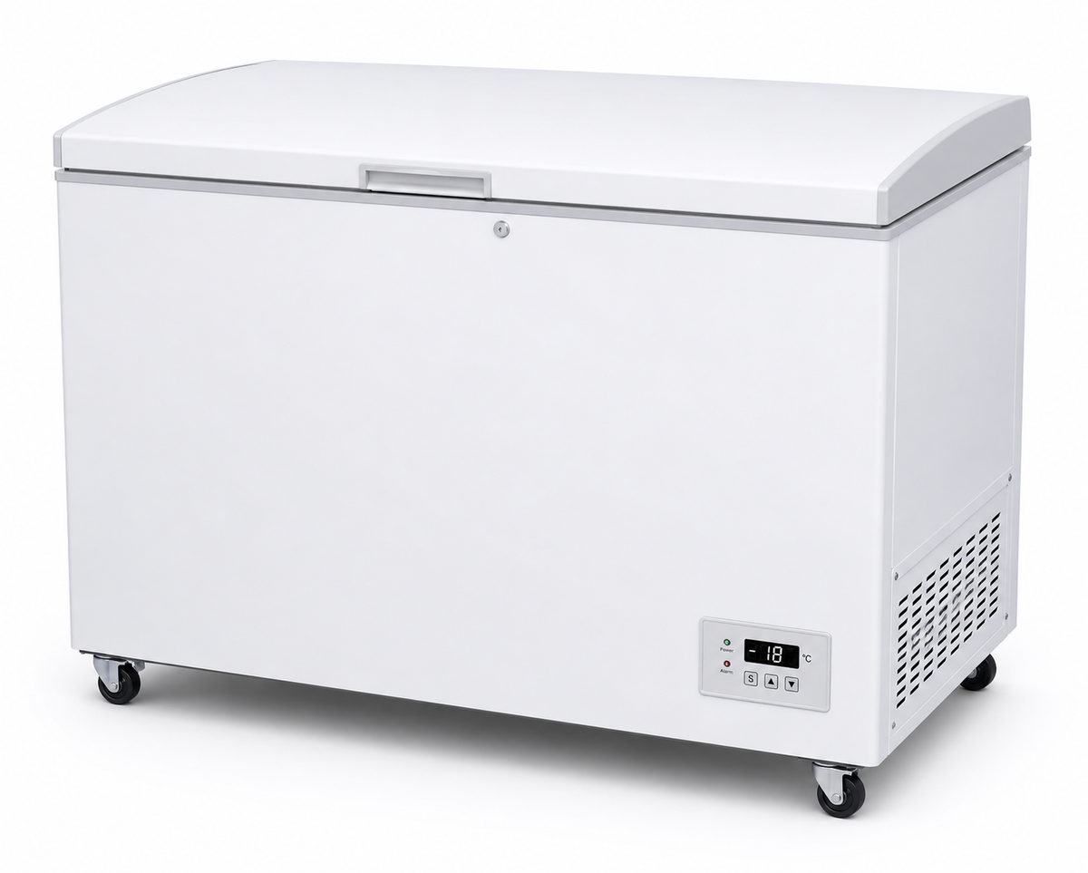 Blue Star HT3-C350 350L Hard Top Deep Freezer | 3 Star | QuadraCool Technology | Corrosion Resistant Body | White