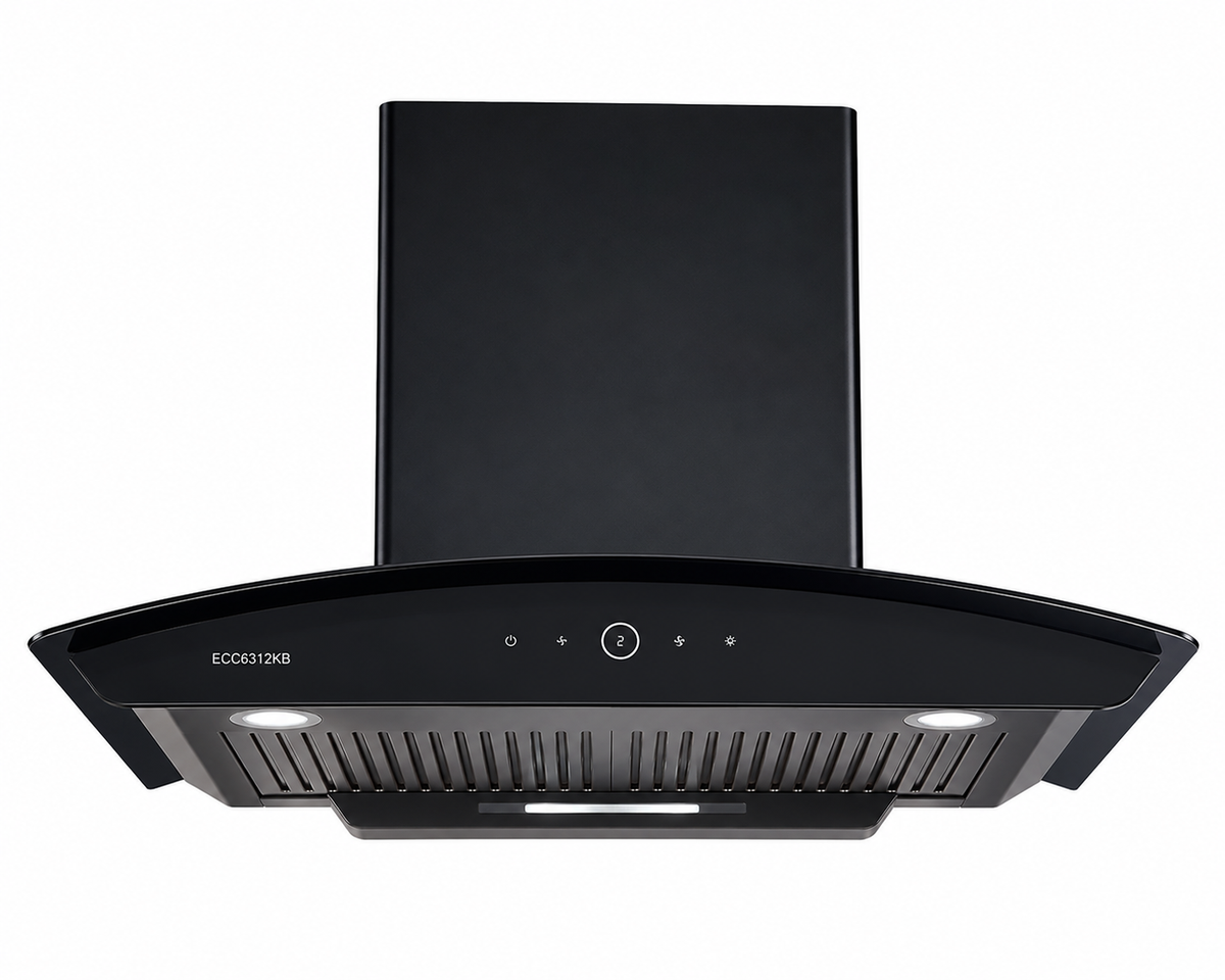 Electrolux 60 cm Kitchen Chimney (ECC6312KB, Black, Powerful Suction, LED Lighting, Wall Mounted)