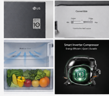 LG GL-T4026SNMC 398L 2 Star Frost Free Double Door Refrigerator | Convertible | Smart Inverter Compressor | Multi Air Flow | Smart Diagnosis™ | Metallic Charcoal