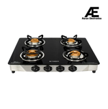 Faber 4 Burner Gas Cooktop with Brass Burners, Manual Ignition, 92 mm Jumbo Burner & Stainless Steel Finish – Cooktop Jumbo 4BB SS