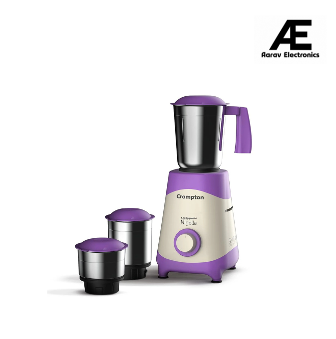 Crompton Nigella 500 Watts Mixer Grinder (ACGM-NIGELLA500W3J) Lavender &amp; white