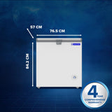 Blue Star HT3-N180, 180 Liter Hard Top Single Door Deep Freezer (161 Liter, White, 3-star)