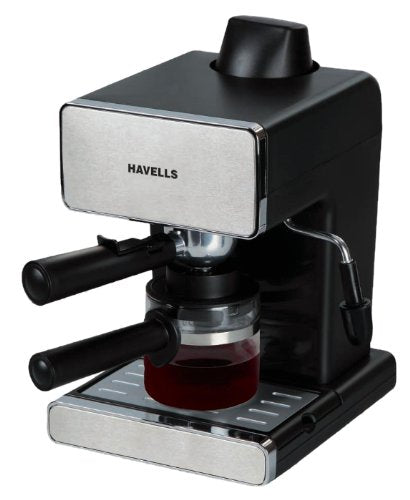 Havells Donato Espresso Coffee Maker 900W | Stainless Steel Body | Stylish Black Design