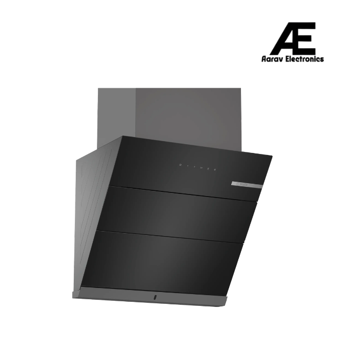 Bosch Series 4 60cm Wall-Mounted Chimney | 750 m³/hr Suction | Matt Black Finish | 64 dB Noise Level | Stainless Steel & Glass Body - DWKA68G60I