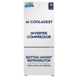 Electrolux 425L 1 Star Double Door Refrigerator with AI CoolAssist, Bottom Mount Freezer, GreenZone Technology, Cooling 360, Inverter, Frost Free, UltimateTaste 700, EBE4302C-W, White