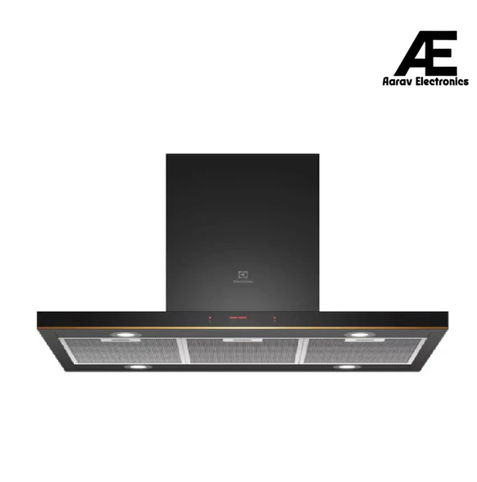 Electrolux 90cm UltimateTaste 500 island kitchen hood Powerful extraction in kitchens up to 250 sq ft.(Black, ECI9455B)