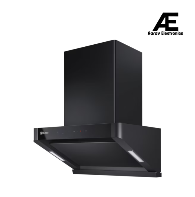 Electrolux 60cm 700 Series Semi Vertical Cooker Hood with Auto-HeatClean, BreezeRefresh, Gesture Control, 730 m³/hr Airflow & Pure Illumination, Black – ECS6939KB