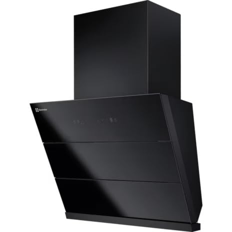 Electrolux 60cm 700 Series Slope Chimney for up to 195 sqft Kitchen With Auto-HeatClean, Refreshingly quiet,Odour-free cooking experience (Black, ECS6941GB)