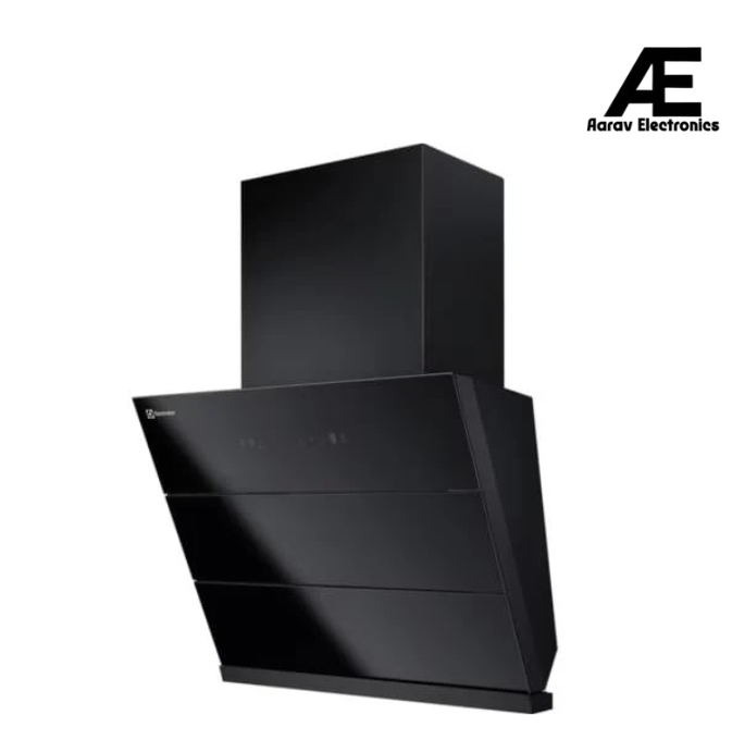 Electrolux 60cm 700 Series Slope Chimney for up to 195 sqft Kitchen With Auto-HeatClean, Refreshingly quiet,Odour-free cooking experience (Black, ECS6941GB)