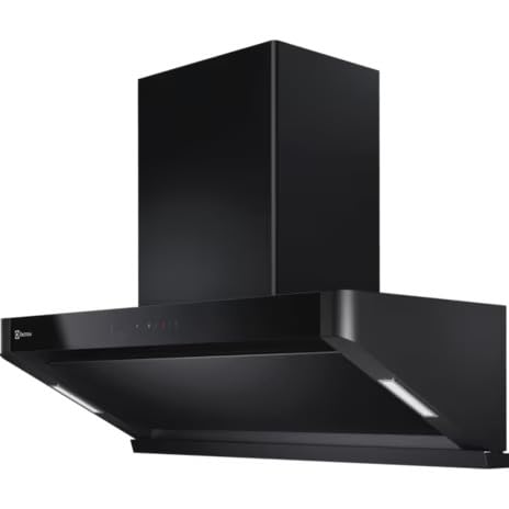 Electrolux 90cm semi vertical Chimney for up to 500 sqft Kitchen, Filter-Free, PowerBoost, UltimateTaste 700, Stainless Steel, (ECS9939KB,Black Metal)