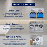 Electrolux 7.5KG Fully Automatic Vented Clothes Dryer Machine, Reverse Tumbling, Smart Sensors, Colour Care, Drying Only - No Washing Function, White, UltimateCare 300, EDV754H3WB