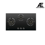 Electrolux 3 Burner Auto Ignition Glass Top 78cm Built-in Gas Hob, UltimateTaste 300, Black, EHG7330BC