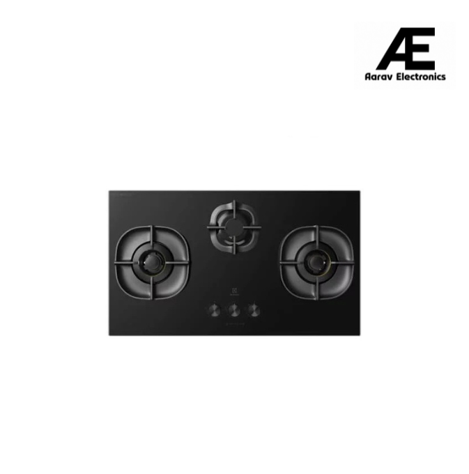 Electrolux 3 Burner Auto Ignition Glass Top 90cm Built-in Gas Hob, UltimateTaste 700, Black, EHG9351BC