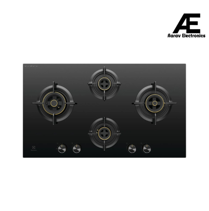 Electrolux 4 Burner Auto Ignition Glass Top 90cm Built-in Gas Hob, UltimateTaste 300, Black, EHG9430BCD