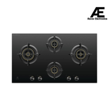 Electrolux 4 Burner Auto Ignition Glass Top 90cm Built-in Gas Hob, UltimateTaste 300, Black, EHG9430BCD