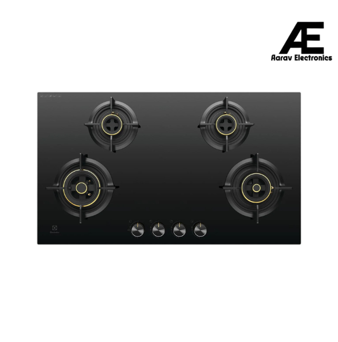 Electrolux 4 Burner Auto Ignition Glass Top 90cm Built-in Gas Hob, UltimateTaste 300, Black, EHG9430BCI