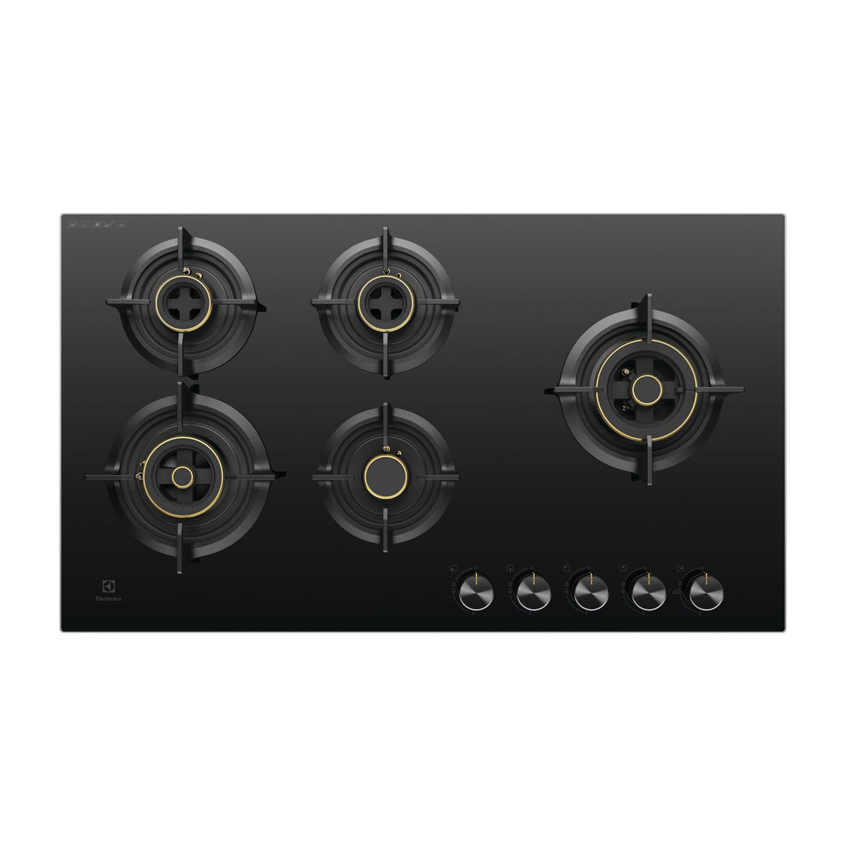 Electrolux 5 Burner Auto Ignition Glass Top 90cm Built-in Gas Hob, UltimateTaste 300, Black, EHG9530BC