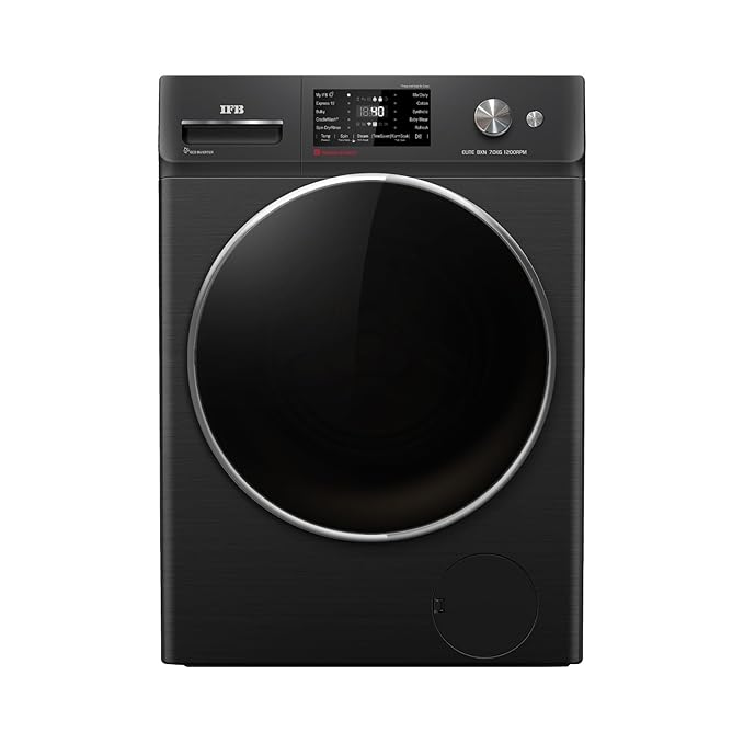 IFB 7 kg Fully Automatic Front Loading Washing Machine With Powered By AI,9 Swirl, 2X Power Steam,Refresh, (Black Hairline Finish, ELITE BXN 7012HK CMS In-built Heater), 4 years Comprehensive Warranty