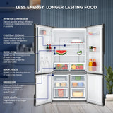 Electrolux 634L Frost Free Side by Side French Door Refrigerator, GreenZone Technology, Inverter Compressor, EvenTemp, Brush Neutral Steel, UltimateTaste 700, EQE5600B-S