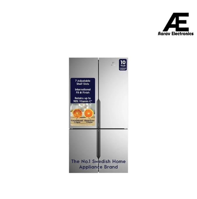 Electrolux 634L Frost Free Side by Side French Door Refrigerator, GreenZone Technology, Inverter Compressor, EvenTemp, Brush Neutral Steel, UltimateTaste 700, EQE5600B-S