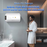 Haier Precis Slim Horizontal Geyser 25 Ltr (Left)| Water Heater 25 litre with Pipe| Free Installation| Shock Proof| Saves electricity| Incoloy 800 Element| 7-Yr Tank 3-Yr Product Warranty