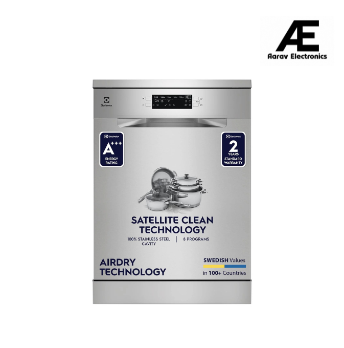 Electrolux 14 Place Settings Dishwasher Machine for Home, Fully Automatic with AirDry, In-Built Heater, Stainless Steel, UltimateCare 700, ESM48310SX