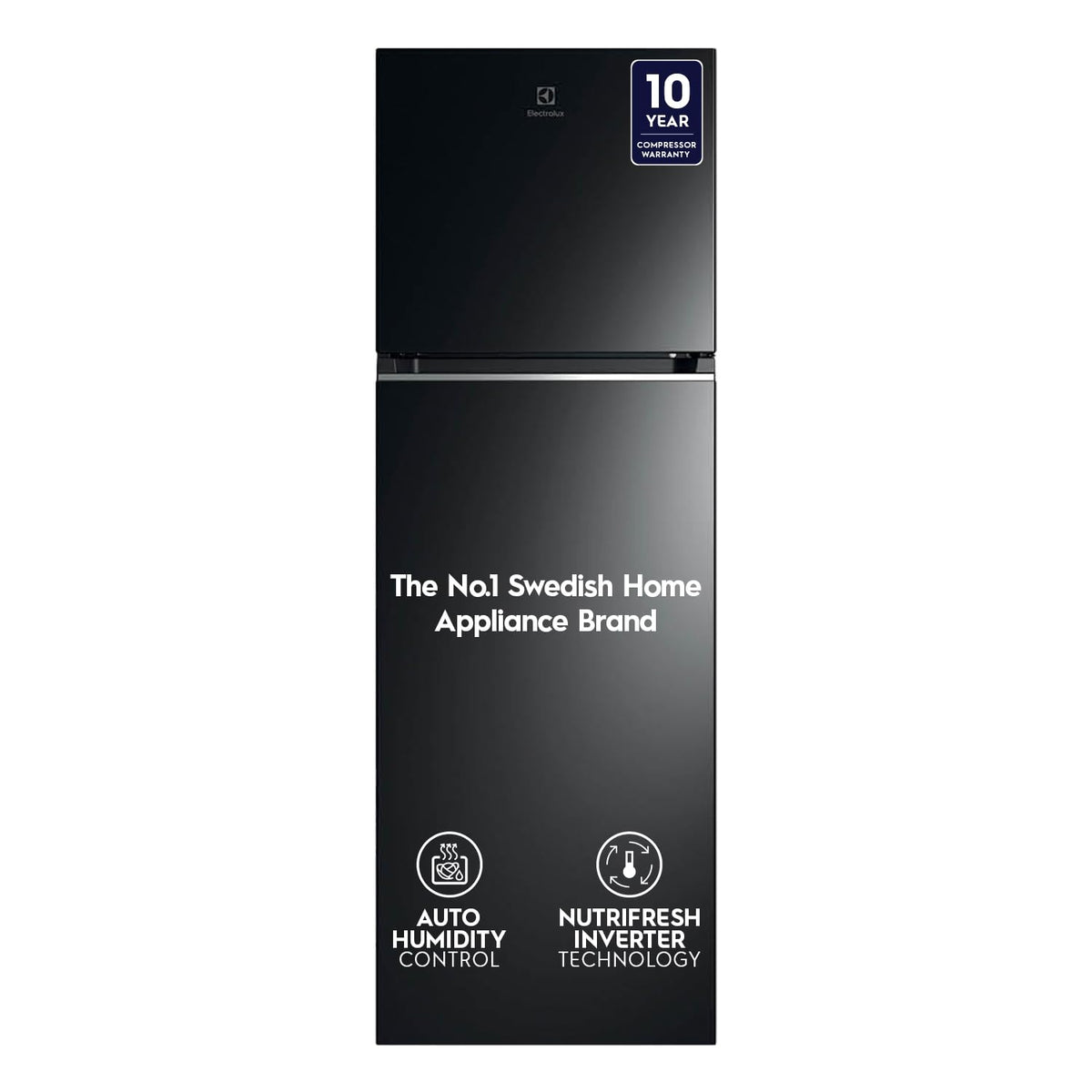 Electrolux 360L Frost Free Inverter Double Door Refrigerator, Top Freezer, TasteLockAuto & TasteSeal Technology, Glossy Black Steel, UltimateTaste 300, ETB3700K-H