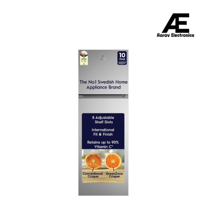 Electrolux 341L 1 Star AI AutoSense Inverter Frost Free Double Door Refrigerator, GreenZone AHC Technology, Sphere Ice Tray, UltimateTaste 700, ETM3400L-S, Brush Neutral Steel