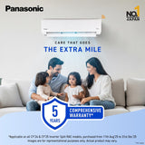 Panasonic 2 Ton 3 Star Wi-Fi Inverter Smart Split AC (100% Copper Condenser, 7 in 1 Convertible with True AI Mode &amp; MirAie, 4 Way Swing, Ag Filter, Shield Blue + Crystal Clean CS/CU-EU24BKY3FM, White)