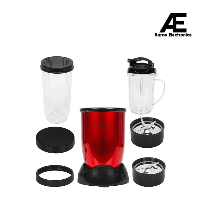 Faber Sportz Blender FSB 3-in-1 400W Nutri Blender with 100% Copper Motor, 3 Jars, Dry & Wet Grinding – Red Velvet (Open box / without box)