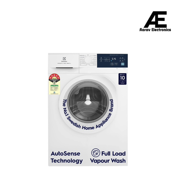 Electrolux 8kg/5kg 5 Star EcoInverter Fully Automatic Front Load Washer Dryer, Scandinavian Design with 40°C Vapour Wash for Sustainable Clothing, Wash To Dry, White, UltimateCare 300, EWW8024D3WB