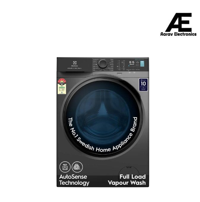 Electrolux 9kg 5 Star Fully Automatic Front Load Washing Machine with UltraMix, Full Load Vapour Wash for Sustainable Clothing, Hygienic Care, EcoInverter, Dark Silver, UltimateCare 500, EWF9024R5SB