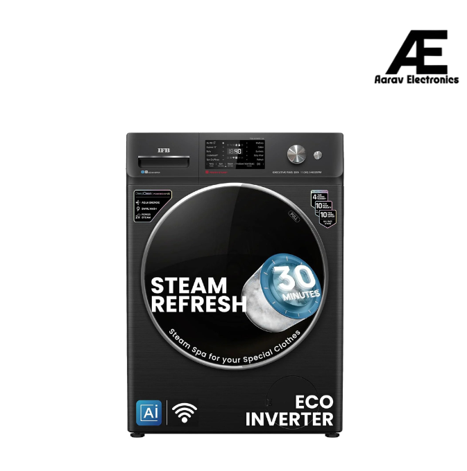 IFB 11 Kg 5 Star with DeepClean® Technology, AI Powered, WiFi, Fully Automatic Front Load Washing Machine (EXECUTIVE PLUS BXN 1114KH, PowerSteam®, 9 Swirl, Steam Refresh, Eco Inverter, Black VCM)
